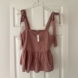 NWT Madewell small Rosalie Mauve Tie Strap Tank Top